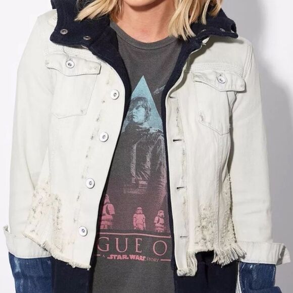 Free People Jackets & Blazers - Free People Layered Distressed Denim Jean Jacket